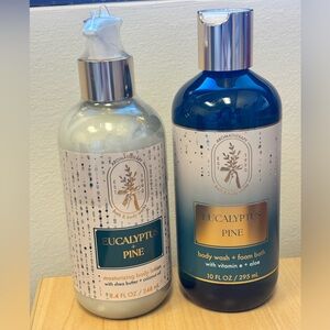 BBW Eucalyptus Pine Body Wash and Lotion Set